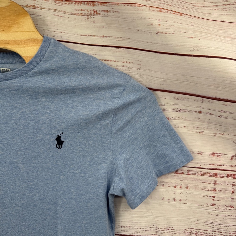Polo Ralph Lauren Shirt Mens Medium Blue Crew Neck Short Sleeve Pony Logo Casual - Picture 3 of 10